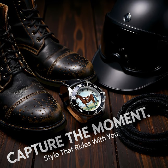 Zwart Arabisch Paard Horloge (Creator heeft geüpload)