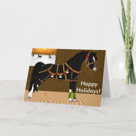 Zwart Arabisch Paard Kerstmis Feestdagen Kaart