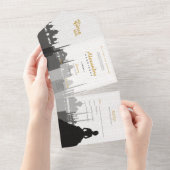 Zwart-Arabisch Quinceañera All In One Uitnodiging (Afscheurbaar)