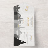 Zwart-Arabisch Quinceañera All In One Uitnodiging (Binnen)