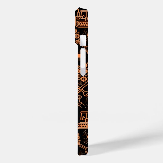 Zwart Architectonisch Blauwdruk Engineer Patroon Case-Mate iPhone Case (Achterkant / Links)