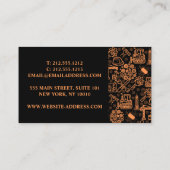 Zwart Architectonisch Blauwdruk Engineer Patroon Visitekaartje (Achterkant)