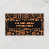 Zwart Architectonisch Blauwdruk Engineer Patroon Visitekaartje (Voorkant)