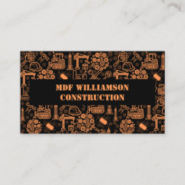 Zwart Architectonisch Blauwdruk Engineer Patroon Visitekaartje