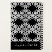 ZWART ARGYLE BREI 5.5x8.5 Notitieboek + Tekst (Achterkant)