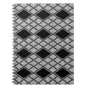 ZWART ARGYLE BREIWERK 6.5x8.75 Notitieboek