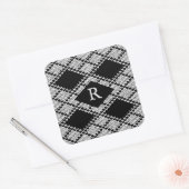 ZWART ARGYLE GEBREID Grote Vierkante Stickers + In (Envelop)