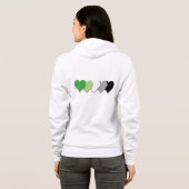 Zwart aromatisch trots hart ontwerp hoodie (Achterkant volledig)