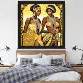 Zwart Art Deco Beauties Roaring jaren 1920 en 1930 Canvas Afdruk (Insitu (Slaapkamer))