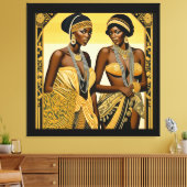 Zwart Art Deco Beauties Roaring jaren 1920 en 1930 Canvas Afdruk (Insitu (Woonkamer))