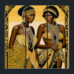 Zwart Art Deco Beauties Roaring jaren 1920 en 1930 Drieluik<br><div class="desc">Black Art Deco Beauties" is een prachtig collectie dat naadloos de tijdloze elegantie van Art Deco esthetiek combineert met een viering van Black beauty en cultuur. Elk stuk in dit collectie is een nauwgezet gemaakte weergave van verfijning, met sierlijke lijnen, ingewikkelde patronen en een harmonieuze samensmelting van geometrische vormen. De...</div>