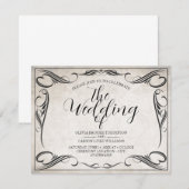  zwart art deco bruiloft aankondiging (Voorkant / Achterkant)