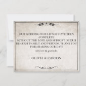  zwart art deco bruiloft dank u (Achterkant)