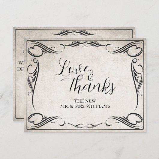 zwart art deco bruiloft dank u (Voorkant / Achterkant)