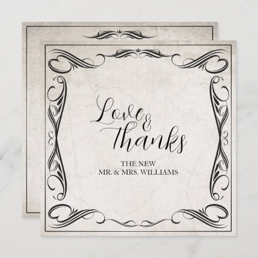 zwart art deco bruiloft dank u (Voorkant / Achterkant)