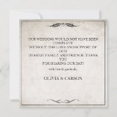 zwart art deco bruiloft dank u (Achterkant)