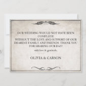 zwart art deco bruiloft dank u (Achterkant)