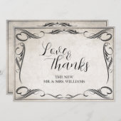 zwart art deco bruiloft dank u (Voorkant / Achterkant)