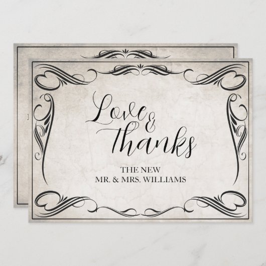  zwart art deco bruiloft dank u (Voorkant / Achterkant)