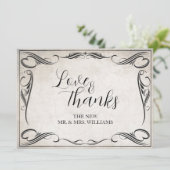 zwart art deco bruiloft dank u (Staand voorkant)