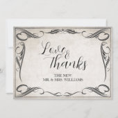  zwart art deco bruiloft dank u (Voorkant)