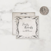  zwart art deco bruiloft dank u notitiekaartje (Voorkant / Achterkant in situ)