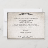 Zwart Art Deco Bruiloft Save the Date (Achterkant)