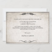 Zwart Art Deco Bruiloft Save the Date (Achterkant)