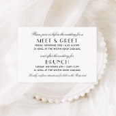 Zwart Art Deco Bruiloft Welkom en Brunch Informatiekaartje