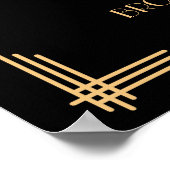 Zwart Art Deco Great Gatsby bruiloftsreceptie bord Poster (Hoek)