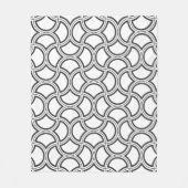 Zwart Art Deco patroon op wit Fleece Deken (Voorkant)