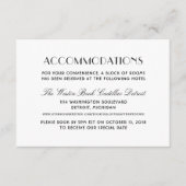 Zwart Art Deco Trouwaccommodaties Informatiekaartje (Voorkant)