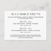 Zwart Art Deco Trouwaccommodaties Informatiekaartje (Voorkant)