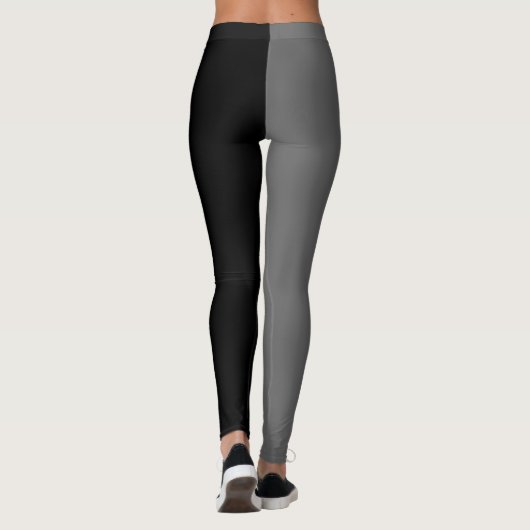 Zwart Ash Gary Two Tone Kleur Split Leggings (Achterkant)