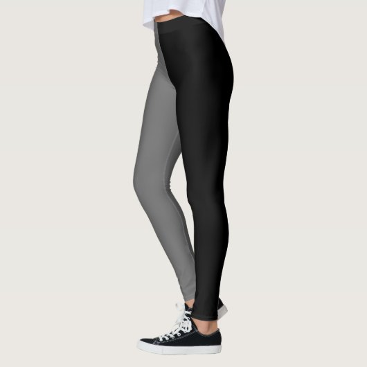 Zwart Ash Gary Two Tone Kleur Split Leggings (Links)