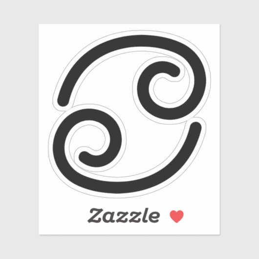 Zwart astrologisch symbool voor kanker Waterbord Sticker (Vel)
