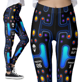 Zwart Astronaut SciFi Space Meisje Alt Robot Leggings