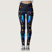 Zwart Astronaut SciFi Space Meisje Alt Robot Leggings (Voorkant)