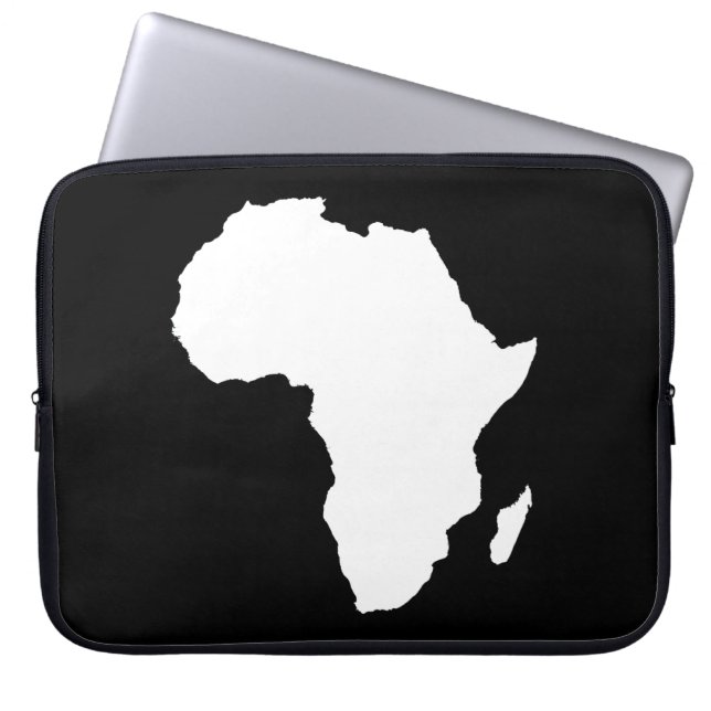 Zwart-Audaciaal Afrika Laptop Sleeve (Voorkant)