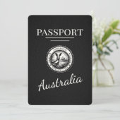 Zwart Australisch paspoort Bewaar de datum Save The Date (Staand voorkant)