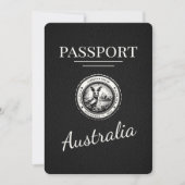 Zwart Australisch paspoort Bewaar de datum Save The Date (Voorkant)