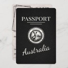 Zwart Australisch paspoort Bewaar de datum Save The Date