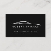 Zwart Auto Detailing, Auto Repair Logo QR Code Visitekaartje (Voorkant)