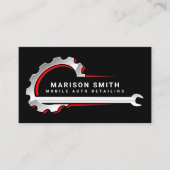 Zwart Auto Detailing, Auto Repair Logo Zwart Busin Visitekaartje (Voorkant)