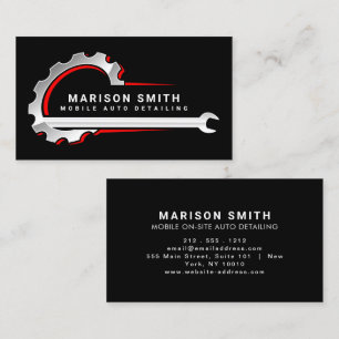 Zwart Auto Detailing, Auto Repair Logo Zwart Busin Visitekaartje