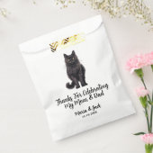 Zwart Aziatisch Kat Pet Bruiloft Volledige Kleur Bedankzakje (Gezegeld)