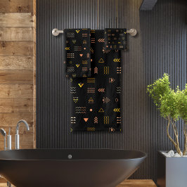 Zwart aztec patroon bad handdoek