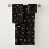 Zwart Azteekse patroon Bad Handdoek (Insitu)