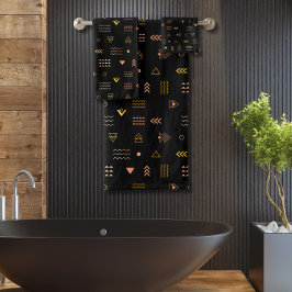 Zwart Azteekse patroon Bad Handdoek