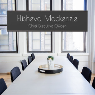 Zwart B&W Kantoor Deurteken Naam Bord Deurbordje